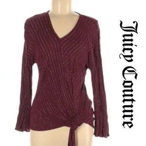 JUICY COUTURE Burgundy Wine Merlot Blouse Top Shirt XL